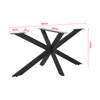 A black metal table base with dimensions indicated by red lines and text. Podgląd zdjęcia produktu