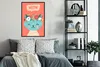 MuchoWow® Gerahmtes Poster Katze - Blumen - Blau 60x90 cm - Produktbild-Vorschau 4
