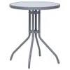 Gartentisch Hellgrau 60 cm Stahl und Glas , Gartentische Produktbild-Vorschau 1