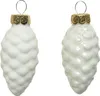Christbaumschmuck Zapfen 6cm Glas 12 Stück - Wollweiß Produktbild-Vorschau 1