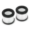 Two cylindrical vacuum cleaner filters with white pleated paper and black rubber seals are shown against a white background. Produktbild-Vorschau