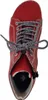 A top-down view of a red boot with black and white laces. Produktbild-Vorschau