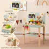 COSTWAY Werkbank Kinder Holz, Werkzeugbank mit Tafel & Produktbild-Vorschau 9