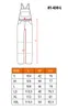 A diagram of overalls with a size chart below. Podgląd zdjęcia produktu