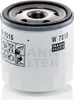 A white oil filter with black and gray markings and a silver metal top. Podgląd zdjęcia produktu