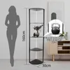 Eckvitrine Eckschrank mit Dimmbare LED, 4-Ebenen Eckregal Produktbild-Vorschau 2
