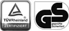 Two certification logos side-by-side. Produktbild-Vorschau