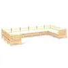 vidaXL 10 tlg. Garten Lounge Set mit Creme Kissen Produktbild-Vorschau 3