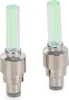 Two green bicycle valve caps with LED lights. Náhľad obrázku produktu