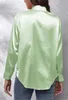 ASKSA Damen Satin Bluse V-Ausschnitt Hemde Elegant Knoepfen Produktbild-Vorschau 5