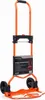 A product shot of an orange foldable sack truck with black wheels and handle. Náhled obrázku produktu