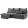 A dark gray sectional sofa with a chaise lounge and multiple pillows, shown against a white background. Produktbild-Vorschau