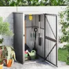 vidaXL Capanno da giardino grigio 88x89x161 cm Acciaio Anteprima dell’immagine prodotto 1