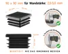 Lamellenstopfen für Vierkantrohr 90x90 mm Schwarz 10 Stück Produktbild-Vorschau 2
