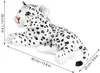 A plush toy leopard lying down, with dimensions indicated by arrows and text. Náhľad obrázku produktu