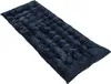 A dark blue tufted mattress or cushion lies diagonally on a white background. Produktbild-Vorschau