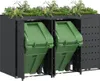vidaXL Carrello portarifiuti per 3 contenitori antracite Anteprima dell’immagine prodotto 3
