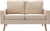 vidaXL 2-tlg. Sofagarnitur Stoff Creme Produktbild-Vorschau 2