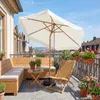 Sekey Balkonschirm 200 cm Ø Holzoptik, Knickbar, Stabiler Produktbild-Vorschau 3