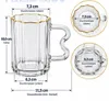 6x Teegläser Cocktailgläser mit Henkel & Goldrand–Elegante Produktbild-Vorschau 4