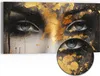 DEQORI Hybrid Leinwand Bild 60x30 cm 'Goldener Blick' Produktbild-Vorschau 1