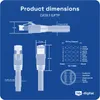 Diagrams and dimensions of a CAT8.1 S/FTP RJ45 patch cable. Produktbild-Vorschau