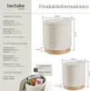 Product information and dimensions for a set of two poufs. Náhled obrázku produktu