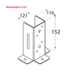 A technical drawing of a metal bracket with dimensions indicated. Produktbild-Vorschau