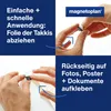 Collage of images showing how to use Magnetoplan Takkis. Náhled obrázku produktu