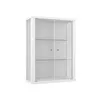 A white display cabinet with glass doors and shelves. Náhľad obrázku produktu