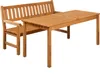 A wooden garden table and bench set. Produktbild-Vorschau