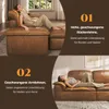 Ecksofa 3-Sitzer mit Longchair 280cm, Weiches Lederoptik Produktbild-Vorschau 3