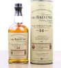 A bottle of Balvenie Caribbean Cask 14 Year Old Single Malt Scotch Whisky and its cylindrical packaging are displayed against a white background. Produktbild-Vorschau