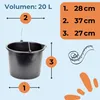 Baueimer mit Henkel 20L 6 Stück Mörteleimer Wassereimer Produktbild-Vorschau 2