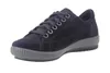 A single navy blue suede sneaker with gray accents and laces, shown on a white background. Produktbild-Vorschau