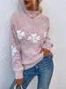 ASKSA Damen Weihnachten Pullover Strickpulli Hohem Kragen Produktbild-Vorschau 4