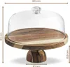 WELLHAUS  Käsebrett mit Deckel 2in1 Tortenplatte Holz & Produktbild-Vorschau 2