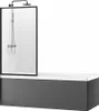 BADLAND Duschabtrennung 1-teilig Schwarz Lagos 70x140cm 5mm Produktbild-Vorschau 1
