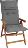 elGiga Hochlehner-Auflage Classic Grau 120 x 50 x 8 cm Produktbild-Vorschau 2