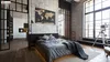 A bedroom with a world map metalboard mounted on the wall above a bed. Náhľad obrázku produktu