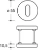 Technical drawing of a key rosette with dimensions. Produktbild-Vorschau