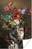 MuchoWow® Poster Frau - Blumen - Elemente 60x90 cm - Produktbild-Vorschau 1