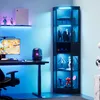 Pětipodlažní skleněná vitrína s úložným prostorem, LED Náhled obrázku produktu 2