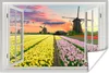 MuchoWow® Poster Aussicht - Sonnenuntergang - Tulpen 30x20 Produktbild-Vorschau 1