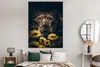 MuchoWow® Poster Löwe - Blumen - Tiere - Botanisch 120x160 Produktbild-Vorschau 4
