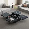 A modern living room with a sectional sofa and a marble-look coffee table. Produktbild-Vorschau