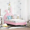 vidaXL Kinderbedframe met hoofdeinde, roze, 70 x 140 cm, PU Productafbeelding-voorbeeld 2