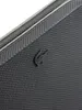 A close-up shot of a black leather clutch bag with a textured surface and a small black crocodile logo. Produktbild-Vorschau