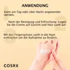 Instructions on how to apply a cream, with a hand demonstrating the application. Produktbild-Vorschau