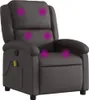 vidaXL Sedia per massaggi marrone scuro in vera pelle Anteprima dell’immagine prodotto 1